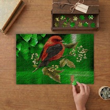 Sevimli Kuş Resmi Tasarımı 240 Parça Ahşap Puzzle Ahşap Kutuda Mpy10232