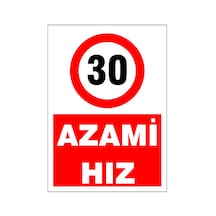 Azami Hız 30, İsg Uyarı Levhası