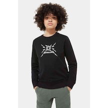 Tshirthane Metallica Beyond Magnetic Logo Baskılı Unisex Çocuk Siyah Sweats Siyah