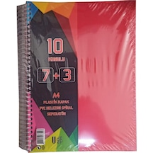 6+3 Ayraçlı Defter 9 Konulu 225 Yaprak 1 Adet 6 Kareli 3 Çizgili Spralli Plastik Kapak Seperatörlü Turuncu