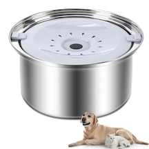 Ecronicword Paslanmaz Çelik Evcil Hayvan Su Kabı Kediler Köpekler 4l W11