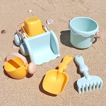 Bba Plaj Oyuncağı Bebek Plaj Kazma Kum Kazma Aracı Macaron Plaj 5 Parçalı Set, Saklama Çantasıyla Birlikte Gelir