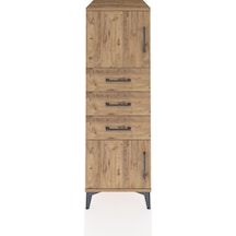 Kronos Dolap Tek Raflı 3 Çekmeceli 2 Kapaklı 44x59x134 Çam-çam Çam