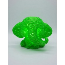 Sevimli Fil Çocuk Odası Gece Lambası 3d Tasarım Led Işıklı Masaüstü Mesh Dekor Hediyelik Yeşil