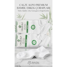 Sior Calze Man Bambu Yarım Konç Erkek Patik Çorap Beyaz 6 Adet Asorti