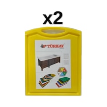 2'li Türkay 32.5x26.5x2 Cm Saplı-oluklu Polietilen Kesme Tahtası Kesim Levhası Sarı 1244