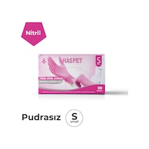 Haspet Pudrasız Pembe Nitril Eldiven 100'lü