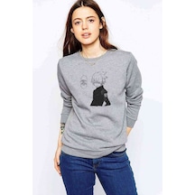 Anime Tokyo Ghoul Anteiku Baskılı Gri Kadın Sweatshirt (528311889)
