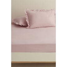 Karaca Home Basic %100 Pamuk Tek Kişilik Düz Çarşaf Pudra
