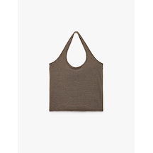 Koton Slim Fit Pamuklu Çizgili Kolsuz Halter Yaka Bluz Kahverengi Çizgili 6sal30293ık