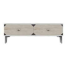 Tda1297bts - Alfa120 Duvara Montaj Tv Stand, Tv Rafı, Tv Sehpası Beyaz - Traverten - Sılver 120cm