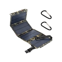 Outdoor 5V 10W Usb 4 Güneş Paneli İle Güç Bankası Şarj Cihazı Kamuflaj