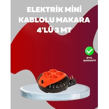 Mey İthalat 3 Metre Kablolu 4 Lü Kırmızı Priz Makara