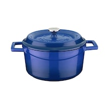 Ayrex Lava Metal Döküm Yuvarlak Tencere, 20 Cm,mavi Diğer