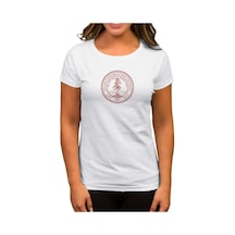 Stanford University Circle Logo Beyaz Kadın Tişört Beyaz