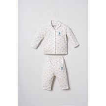 U.S. Polo Assn. Nakışlı Kız Bebek Cute Hearts Beyaz Gömlek Pijama Takımı Usb3203-c-v1 Usb3203-c-v1