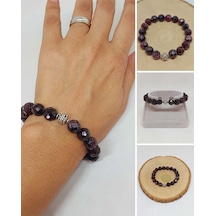 Sirius Serisi Lal Granat Garnet Taşı 10mm Unisex Bileklik 52 Çok Renkli