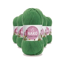 5 Adet Cotton Lüks Yelek Tunik Kazak Bluz Hırka İpi Yünü Yeşil 97576 Çok Renkli