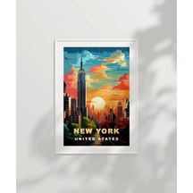 Çerçevesiz Poster Gün Batımında New York