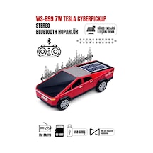 Ws-699 Cybertruck Model Bluetooth Hoparlör Tws Stereo Güneş Enerjili Şarj Usb / Tf Kart / Aux / Fm Radyo