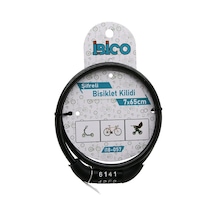 Şifreli Eko - İnce Bisiklet Kilit Çelik Tel Siyah Şeffaf Kılıf 7mmx65cm 5580