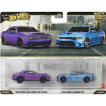 1:64 Premium Car Culture 2'li Paket 2018 Dodge Challenger Srt Demon - 2015 Dodge Charger Srt Hbl96 - Jhw47