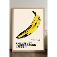 Banana Ahşap Çerçeveli Poster, Dekoratif Sanatsal Duvar Tablosu