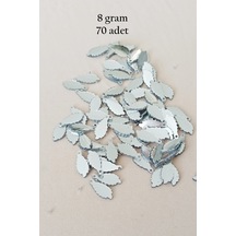 Oya Abiye Bileklik Kolye Pleksi Metalik Plastik Pul Gümüş Renk 8 Gram 70 Adet - Bnc512 Diğer