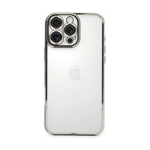 Apple Uyumlu iPhone 16 Pro Max Uyumlu Kılıf Lensli Silikon - Gümüş