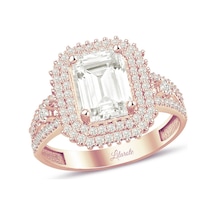 3.5 Karat Görünümlü Baget Kesim Rose Altın Yüzük