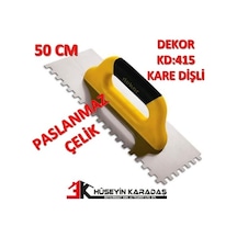 Dekor Hassan Seramik Malası Paslanmaz Kare Dişli 50 CM