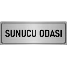 Metal Yönlendirme Levhası, Departman Kapı İsimliği Sunucu Odası 10x20 cm Gümüş Renk