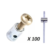 Mini Yıldız Başlı Halat Kablo Sıkıştırma Aparatı 100 Adet Metal Kablo Ucu Kelepçesi