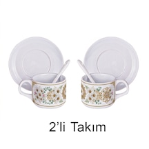 Papatya Fincan Seti 2'li Beyaz