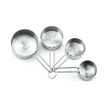 Çelik 4 Parça Kahve Baharat Un Bakla Ölçüm Kaşığı Mt149 Gri