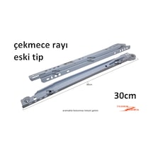 Çekmece Rayı Eski Tip Beyaz 30 Cm Makaralı