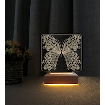 Kelebek 3d Led Masa Lambası Doğum Günü Hediyesi Lamba