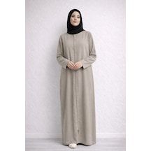 Bilenler Fermuarlı Viskon Namaz Elbisesi /ferace Bej