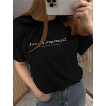 Uyguntarz Unisex Copenhagen Denmark Baskılı Tasarım Tshirt Siyah