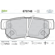 ARKA FREN DİSK BALATASI TAKIM HYUNDAI GETZ 2005-2011 (VALEO)