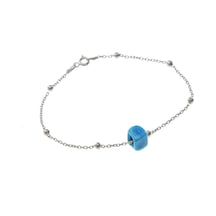 Gümüş Turkuaz Taşlı Top Top Bileklik N11.28960
