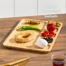Acar Bambu 6 Bölmeli Kahvaltı Tabak - 33 Cm Ahşap