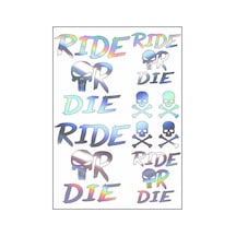 A4 Sticker 123 Tek Paket Çoklu Sticker Ride Or Die Hologram Standart
