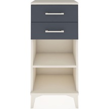 Arges Komodin Tek Raflı 2 Çekmeceli 44x30x96 Aytaşı-antrasit Aytaşı