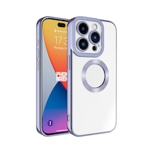 Zore İphone 15 Pro Uyumlu Kamera Korumalı Logo Gösteren Nvth Omega Kılıf-lila