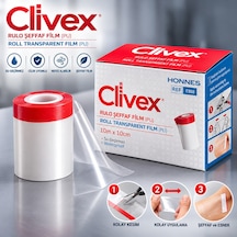 Clivex Rulo Şeffaf Film Pu 10 Cm X 10 M Su Geçirmez, Esnek, Şeffaf Cilt Koruyucu Film