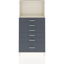 Arges Dolap Tek Raflı 6 Çekmeceli 88x30x182 Aytaşı-antrasit Aytaşı