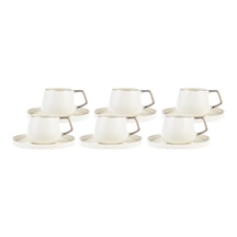 Streamline Saturn 6 Kişilik Kahve Fincan Takımı 100 Ml Platin Beyaz