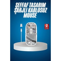 Sessiz Tıklama Çift Modlu Bluetooth Ve Alıcı Şeffaf Mouse Fare - Lisinya Diğer