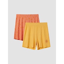 Lcw Dream Sarı Desenli Kadın Şort Pijama Alt 2'li
